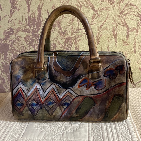 Jane Yoo Bags Jane Yoo Wearable Art Purse Leather Baguette Signed